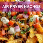 AIR FRYER NACHOS centered hero view, clean and uncluttered