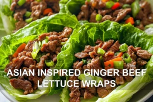 Asian-Inspired Ginger Beef Lettuce Wraps: Simple & Delicious ASIAN INSPIRED GINGER BEEF LETTUCE WRAPS centered hero view, clean and uncluttered