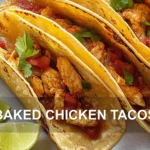 BAKED CHICKEN TACOS centered hero view, clean and uncluttered