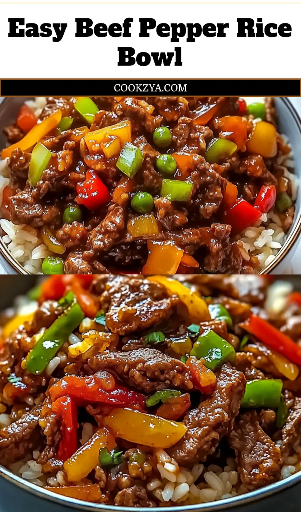 BEEF PEPPER RICE BOWL centered hero view, clean and uncluttered_pin