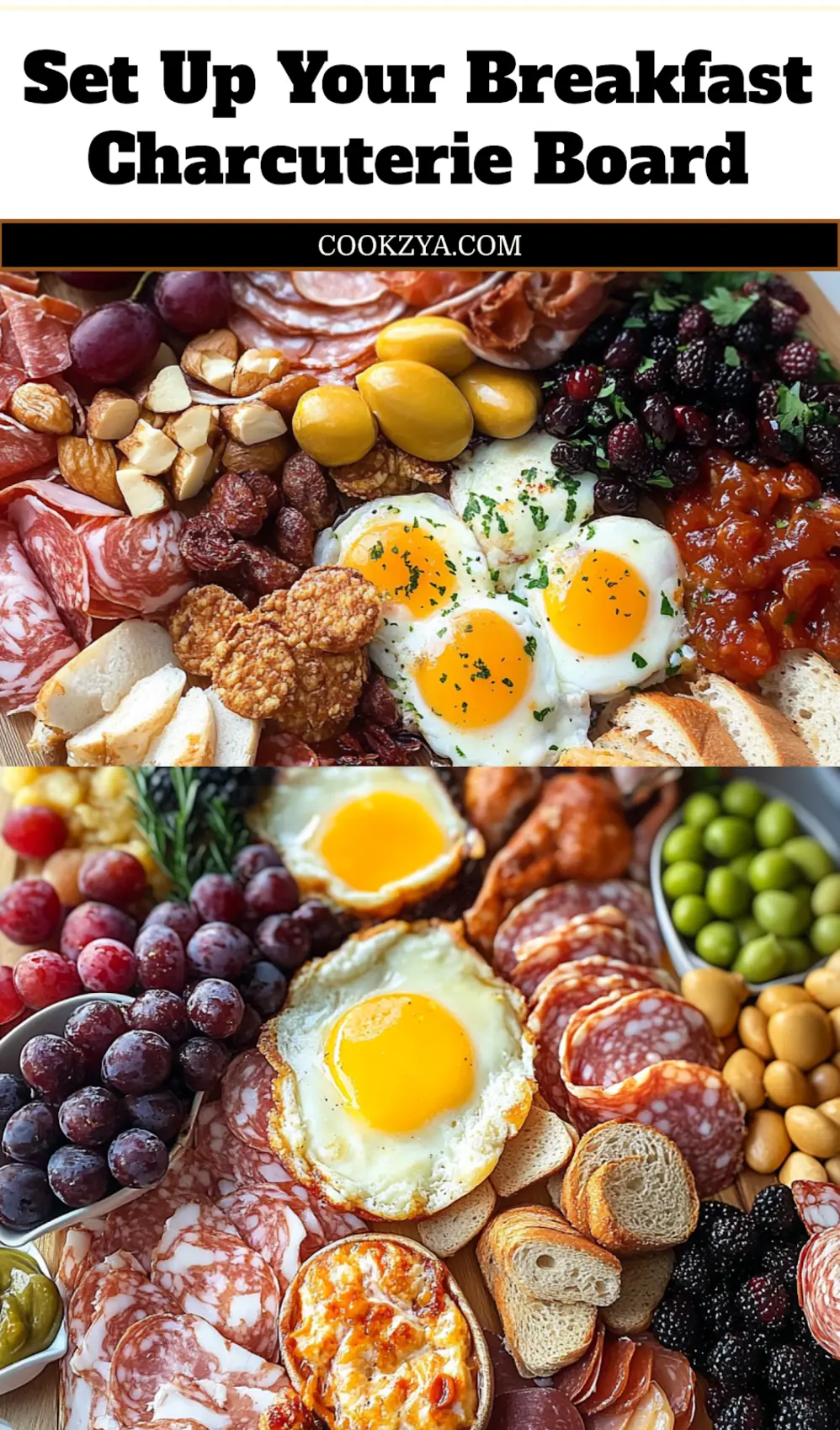 Breakfast Charcuterie Board for Delicious Mornings 6 BREAKFAST CHARCUTERIE BOARD centered hero view, clean and uncluttered_pin