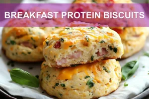 BREAKFAST PROTEIN BISCUITS warm cheddar feta ham sausage spinach chives basil