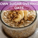 BROWN SUGAR OVERNIGHT OATS creamy banana cinnamon oats in jar warm cozy breakfast
