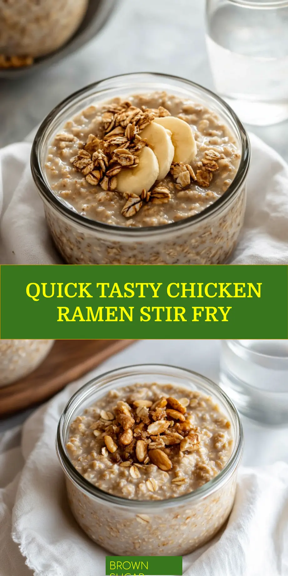BROWN SUGAR OVERNIGHT OATS creamy banana cinnamon oats in jar warm cozy breakfast_pin