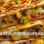CHEESEBURGER QUESADILLA centered hero view, clean and uncluttered