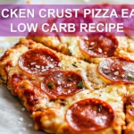 CHICKEN CRUST PIZZA EASY LOW CARB RECIPE hero pizza with golden chicken crust and pepperoni