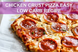 CHICKEN CRUST PIZZA EASY LOW CARB RECIPE hero pizza with golden chicken crust and pepperoni
