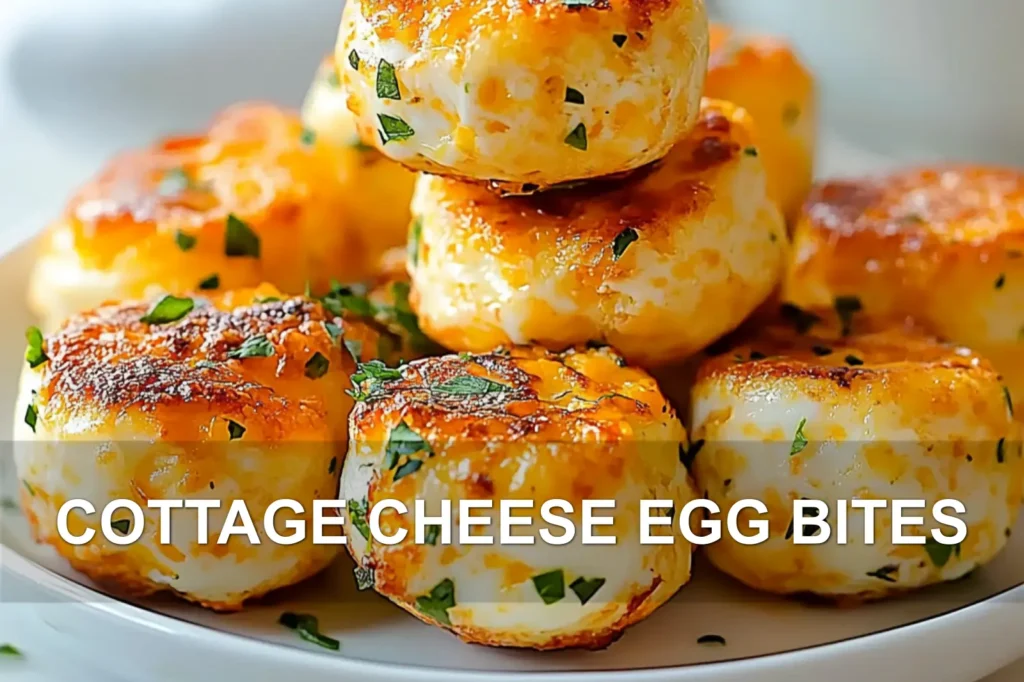COTTAGE CHEESE EGG BITES centered hero view, clean and uncluttered