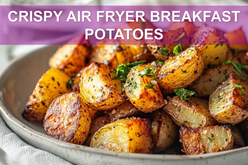 CRISPY AIR FRYER BREAKFAST POTATOES golden crisp rosemary smoke infused paprika fresh herbs on napkin