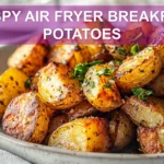CRISPY AIR FRYER BREAKFAST POTATOES golden crisp rosemary smoke infused paprika fresh herbs on napkin