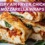 CRISPY AIR FRYER CHICKEN MOZZARELLA WRAPS centered hero view, clean and uncluttered