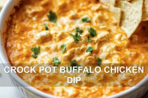 Crock Pot Buffalo Chicken Dip: Easy and Irresistible CROCK POT BUFFALO CHICKEN DIP centered hero view, clean and uncluttered