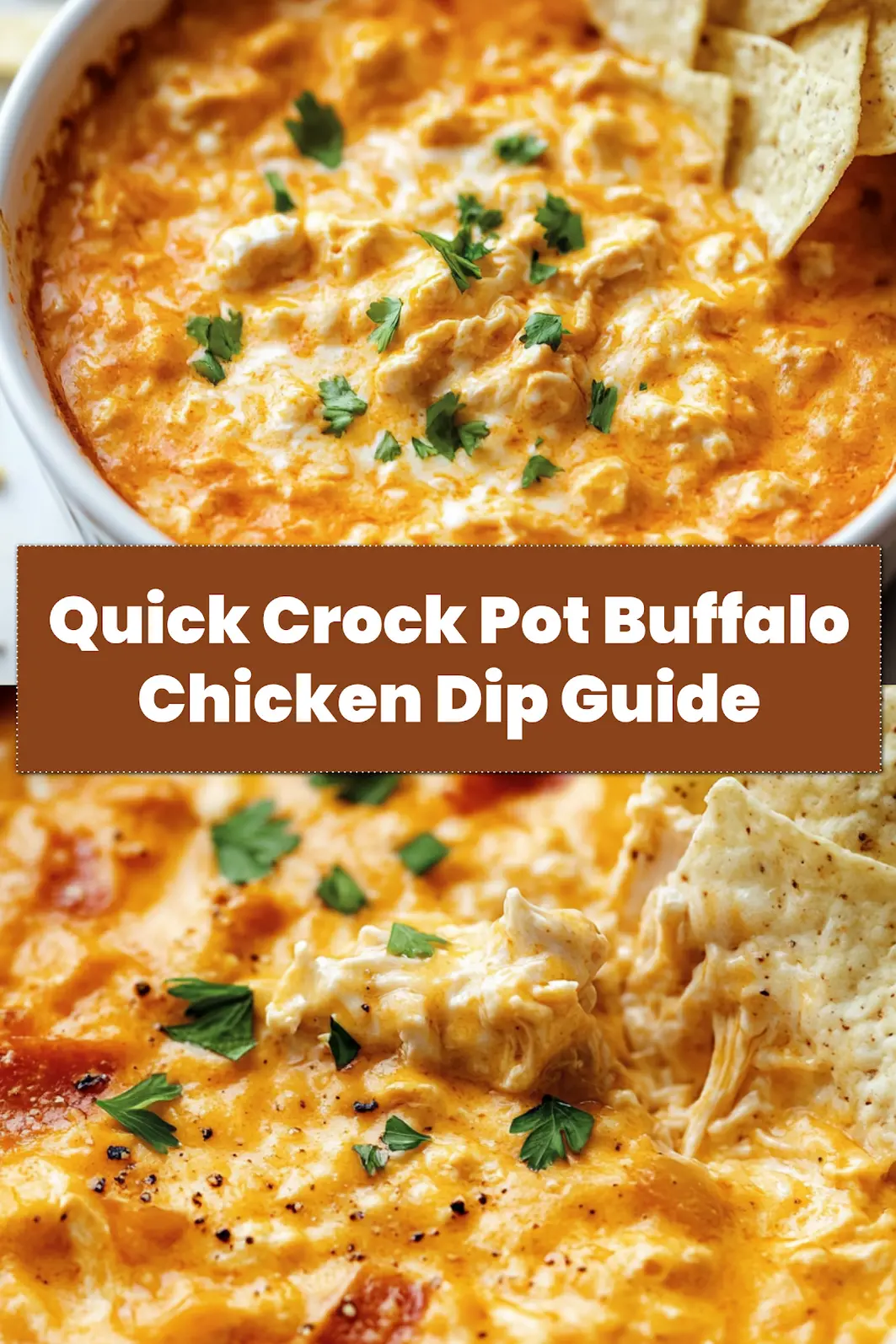 Crock Pot Buffalo Chicken Dip: Easy and Irresistible 6 CROCK POT BUFFALO CHICKEN DIP centered hero view, clean and uncluttered_pin
