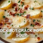 CROCK POT CRACK POTATO SOUP centered hero view, clean and uncluttered