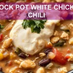 CROCK POT WHITE CHICKEN CHILI centered hero view, clean and uncluttered