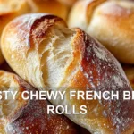 CRUSTY CHEWY FRENCH BREAD ROLLS centered hero view, clean and uncluttered