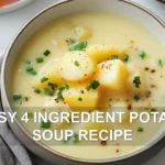 EASY 4 INGREDIENT POTATO SOUP RECIPE centered hero view, clean and uncluttered