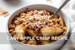 Easy Apple Crisp Recipe: Delicious and Quick Dessert EASY APPLE CRISP RECIPE centered hero view, clean and uncluttered