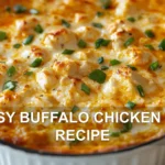 EASY BUFFALO CHICKEN DIP RECIPE centered hero view, clean and uncluttered