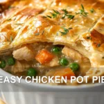 EASY CHICKEN POT PIE centered hero view, clean and uncluttered