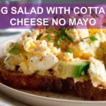 EGG SALAD WITH COTTAGE CHEESE NO MAYO on sourdough with avocado and pickles