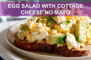 EGG SALAD WITH COTTAGE CHEESE NO MAYO on sourdough with avocado and pickles