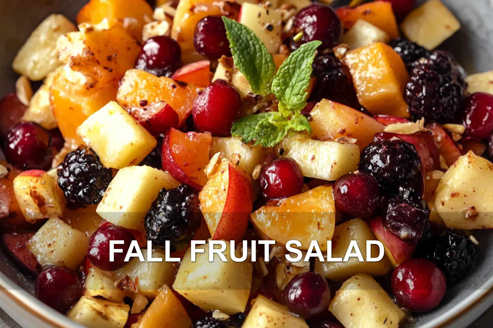 FALL FRUIT SALAD centered hero view, clean and uncluttered