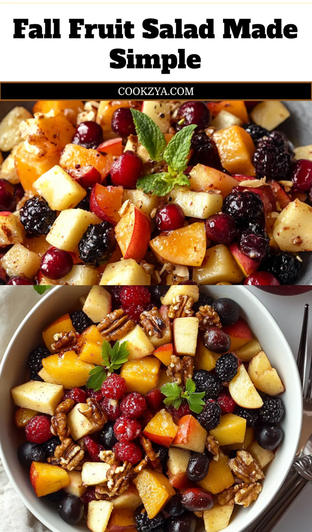 Fall Fruit Salad: Delicious and Simple Recipe 6 FALL FRUIT SALAD centered hero view, clean and uncluttered_pin