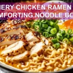 FIERY CHICKEN RAMEN A COMFORTING NOODLE BOWL creamy ramen with chicken and delicately cooked egg