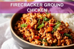 Firecracker Ground Chicken: Easy and Delicious Recipe FIRECRACKER GROUND CHICKEN spicy glazed ground chicken over rice warm inviting shot