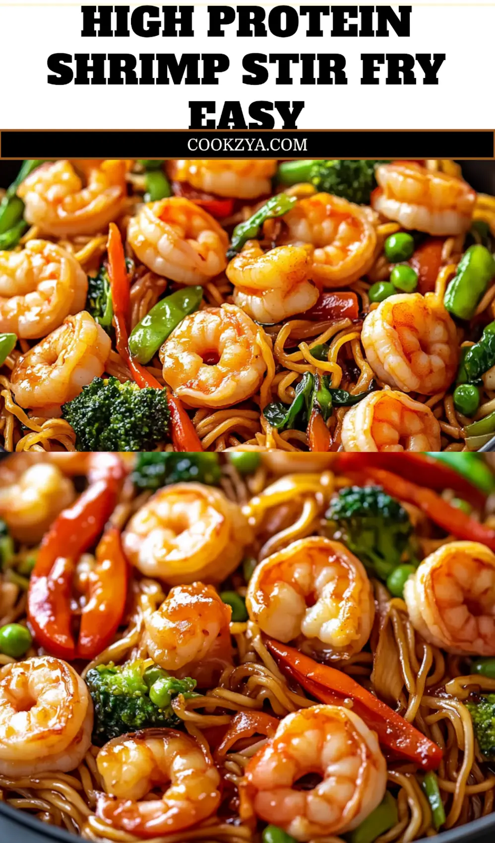 High-Protein Shrimp Stir Fry with Noodles: Easy Delicious Meal 6 HIGH PROTEIN SHRIMP STIR FRY WITH NOODLES centered hero view, clean and uncluttered_pin