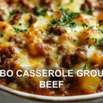 HOBO CASSEROLE GROUND BEEF centered hero view, clean and uncluttered