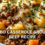 HOBO CASSEROLE GROUND BEEF RECIPE centered hero view, clean and uncluttered