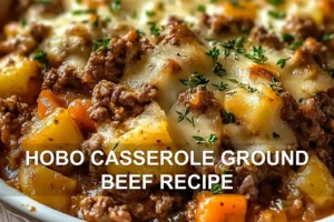 HOBO CASSEROLE GROUND BEEF RECIPE centered hero view, clean and uncluttered