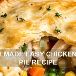 HOMEMADE EASY CHICKEN POT PIE RECIPE centered hero view, clean and uncluttered