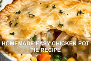 Homemade Easy Chicken Pot Pie Recipe You'll Love HOMEMADE EASY CHICKEN POT PIE RECIPE centered hero view, clean and uncluttered