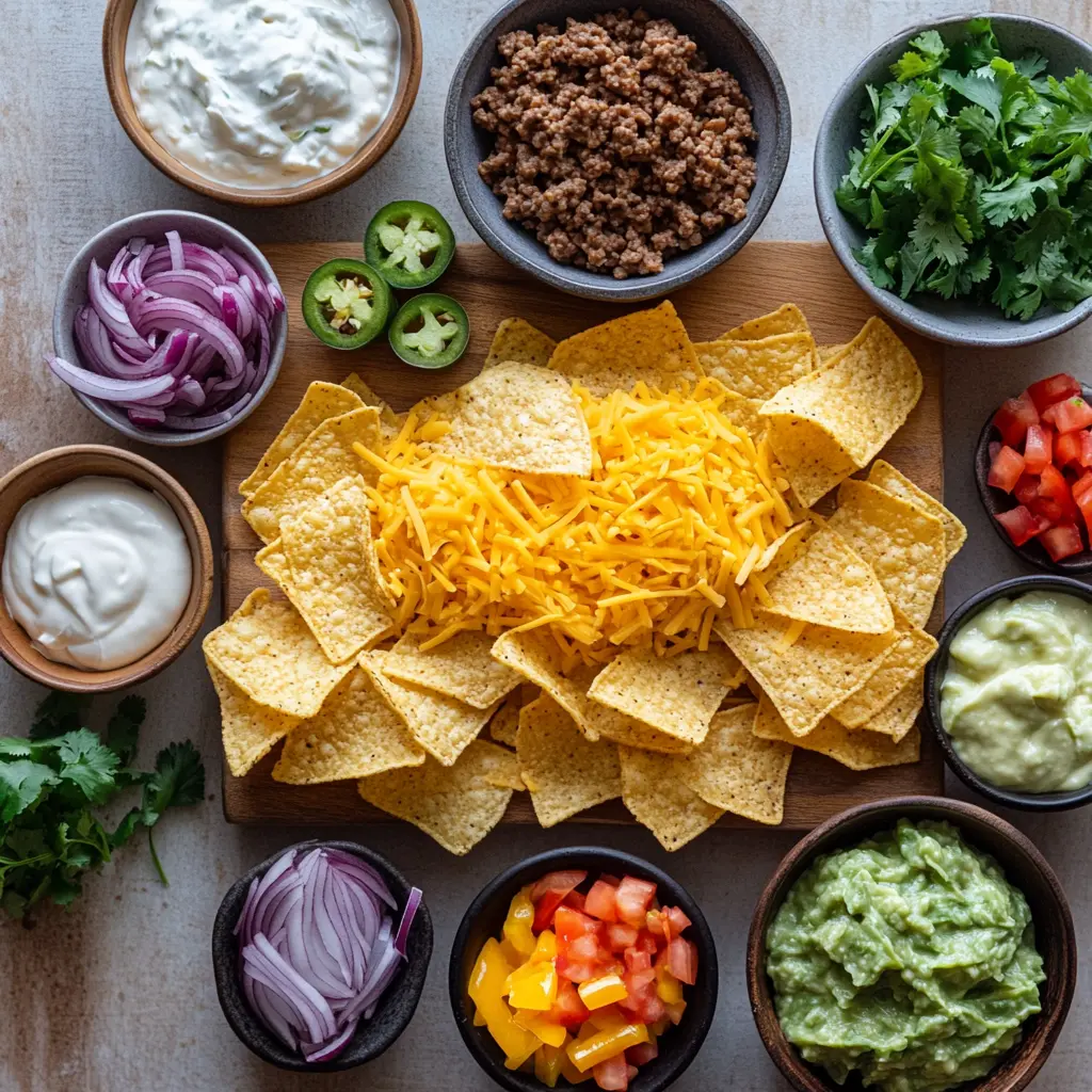 AIR FRYER NACHOS centered hero view, clean and uncluttered