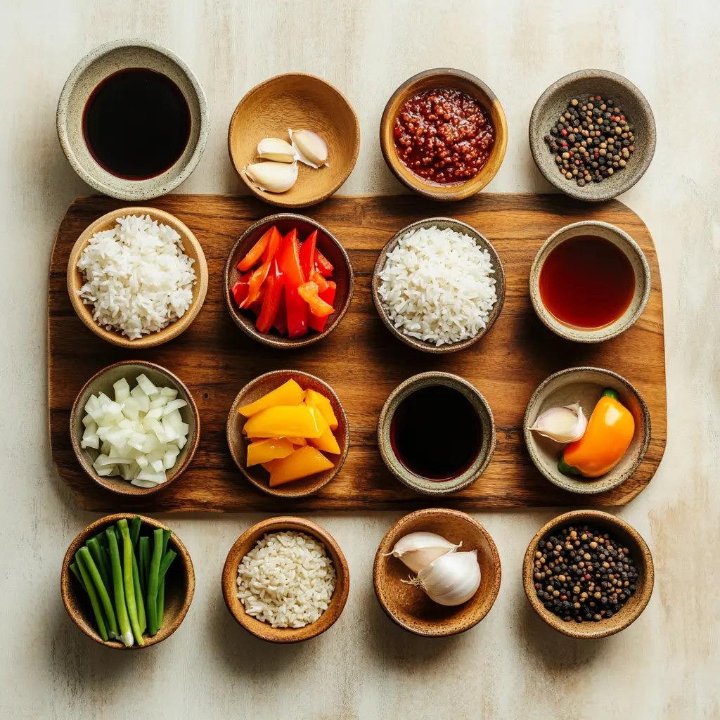 BEEF PEPPER RICE BOWL centered hero view, clean and uncluttered