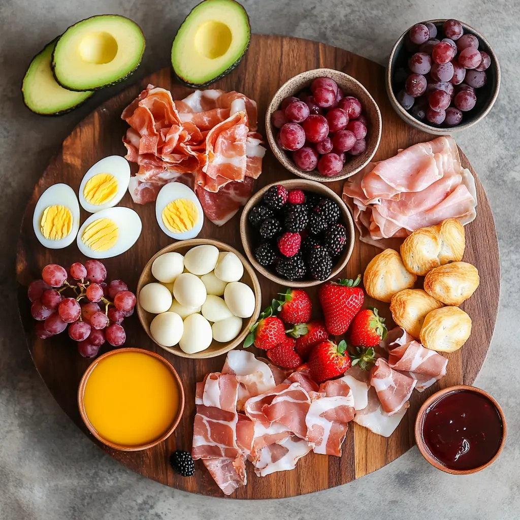 Breakfast Charcuterie Board for Delicious Mornings 5 BREAKFAST CHARCUTERIE BOARD centered hero view, clean and uncluttered