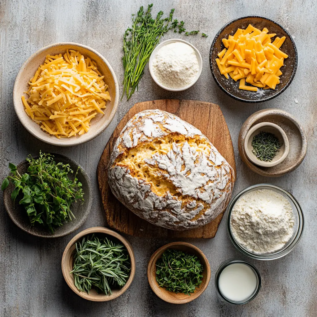 Cheddar and Herb Soda Bread Easy and Delicious Recipe 5 CHEDDAR AND HERB SODA BREAD centered hero view, clean and uncluttered