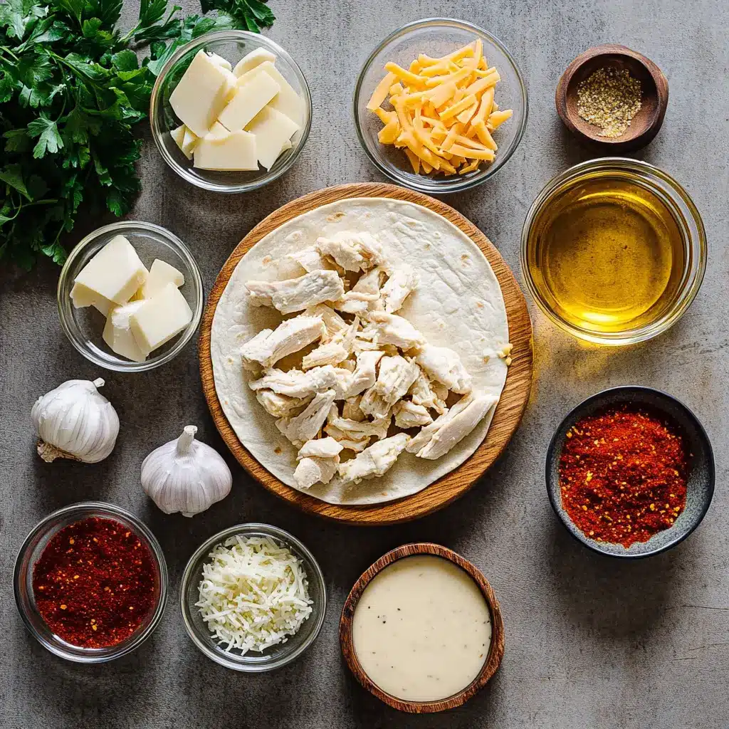 Cheesy Garlic Chicken Wraps: Irresistible Flavor Boost 5 CHEESY GARLIC CHICKEN WRAPS centered hero view, clean and uncluttered