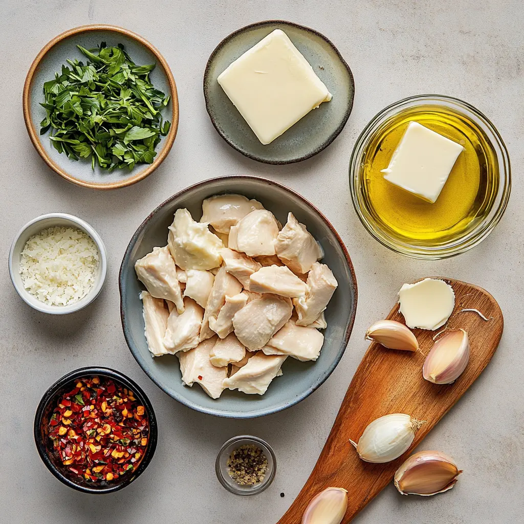 Cream Cheese Chicken: Irresistible Easy Recipe 5 CREAM CHEESE CHICKEN plated with delicate white cheese garlic and fresh herbs in warm natural light close up