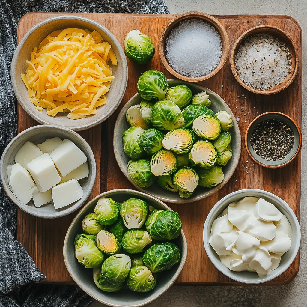 Creamy Baked Brussels Sprouts: A Delicious Must-Try Recipe 5 CREAMY BAKED BRUSSELS SPROUTS centered hero view, clean and uncluttered