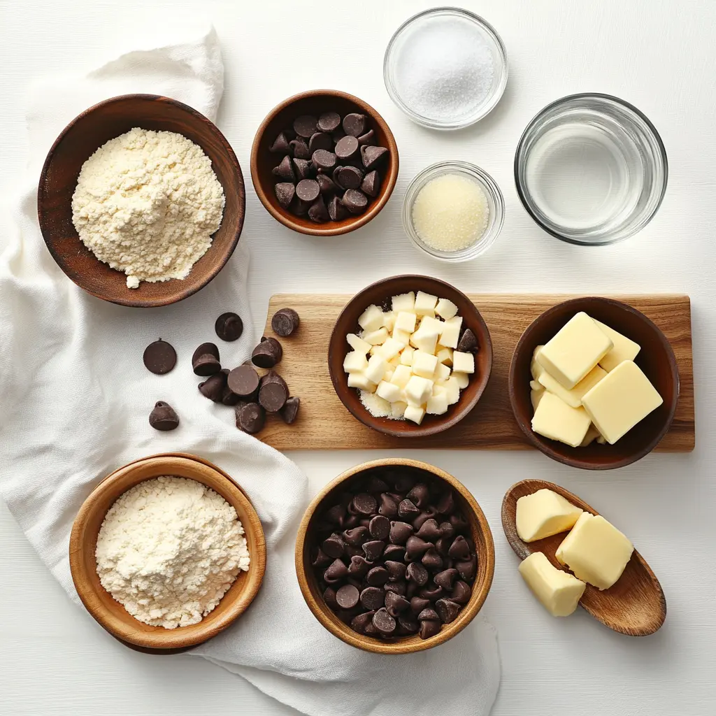 Crispy and Chewy Chocolate Chip Cookies: Irresistible Recipe 5 CRISPY AND CHEWY CHOCOLATE CHIP COOKIES hero image warm 3/4 view on white napkin
