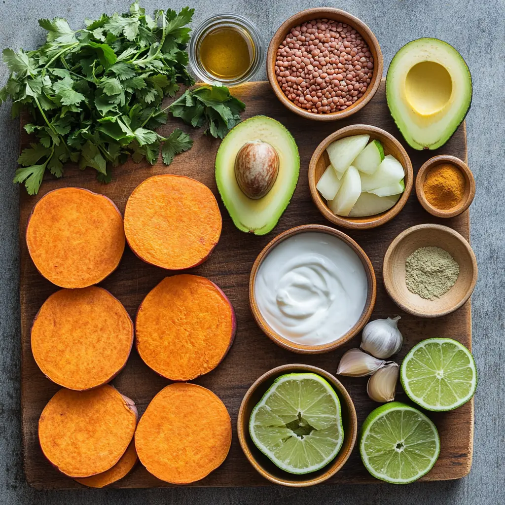 CRISPY SWEET POTATO centered hero view, clean and uncluttered