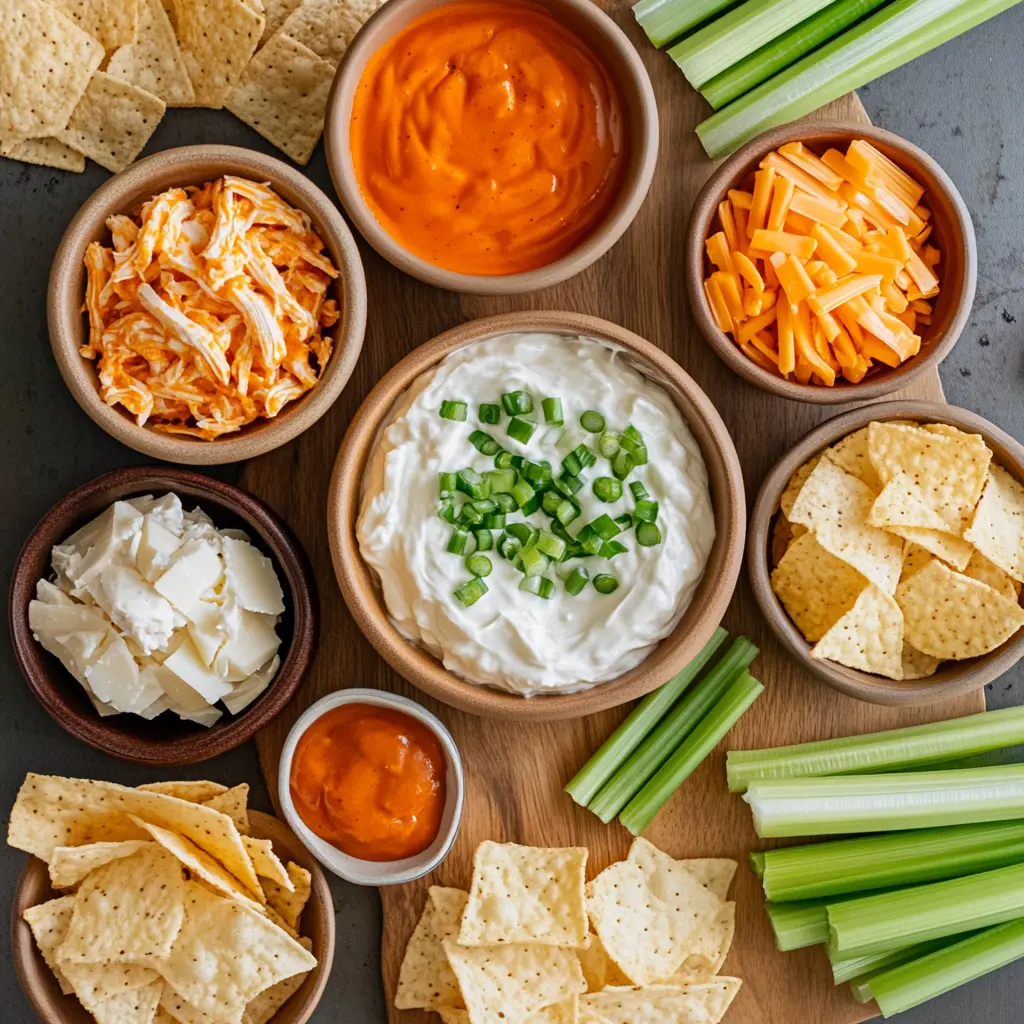 Crockpot Creamy Buffalo Chicken Dip Recipe That Is Irresistible 5 CROCKPOT CREAMY BUFFALO CHICKEN DIP centered hero view, clean and uncluttered