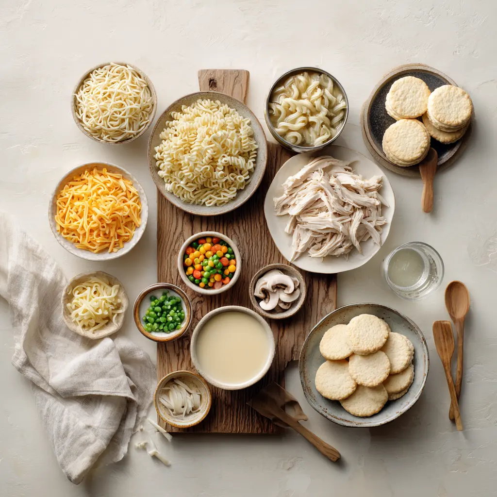 Easy Chicken Pot Pie Casserole: Irresistibly Quick Magic 5 EASY CHICKEN POT PIE CASSEROLE warm golden biscuits bubbling creamy filling close up