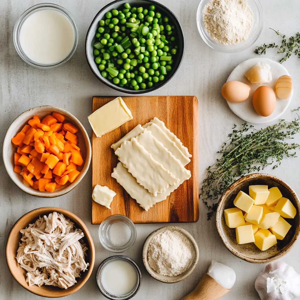 Easy Chicken Pot Pie Recipe You Must Try Now 5 EASY CHICKEN POT PIE centered hero view, clean and uncluttered