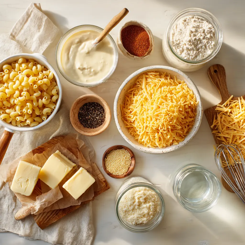 EXTRA CREAMY CLASSIC MAC AND CHEESE close up creamy macaroni with melted cheddar and Monterey Jack