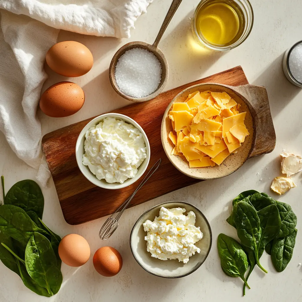 High-Protein Cottage Cheese Breakfast Ideas 4 HIGH PROTEIN COTTAGE CHEESE breakfast with eggs turkey sausage spinach and melted cheese